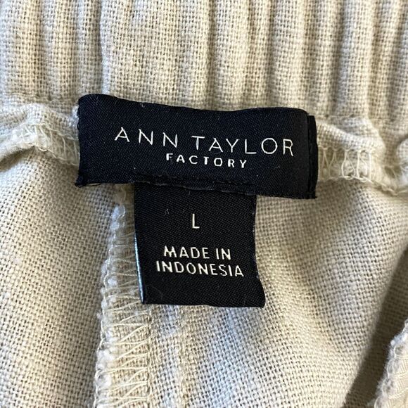 Ann Taylor Drawstring Wide Leg Linen Pull On Pants Women's Size Large - Picture 3 of 8